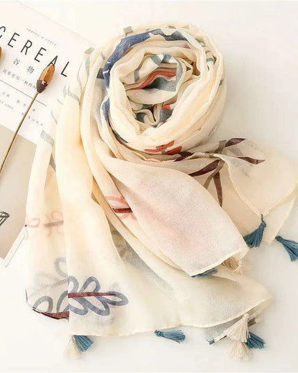 Luxurious Blue Porcelain Cashmere Blend Shawl - The Perfect Accessory for Any Occasion