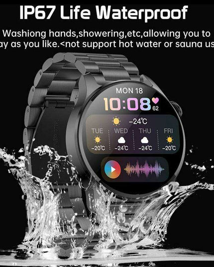 Sleek Waterproof Smartwatch with Touchscreen and Advanced Health Tracking Features