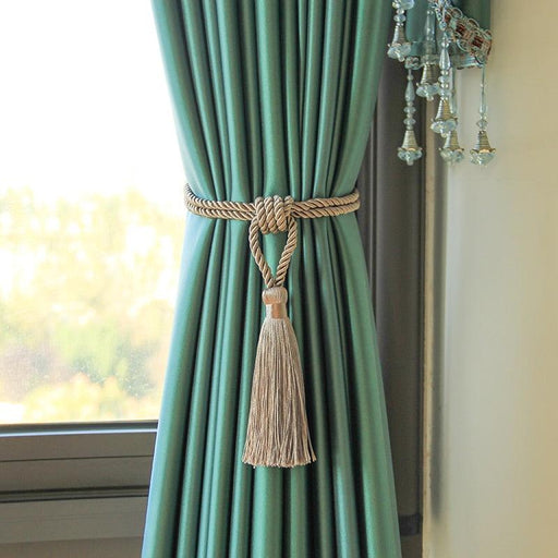 Golden Handmade Tassel Curtain Tieback - Luxury Room Decor Accessories