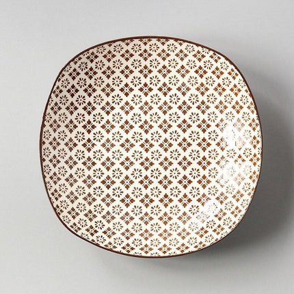 Handcrafted Japanese Square Ceramic Plate: Exquisite Table Artistry