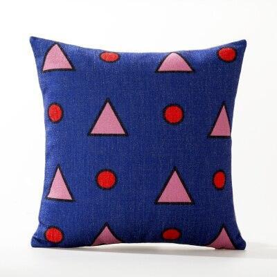 Chic Geometric Cartoon Pillow Cover