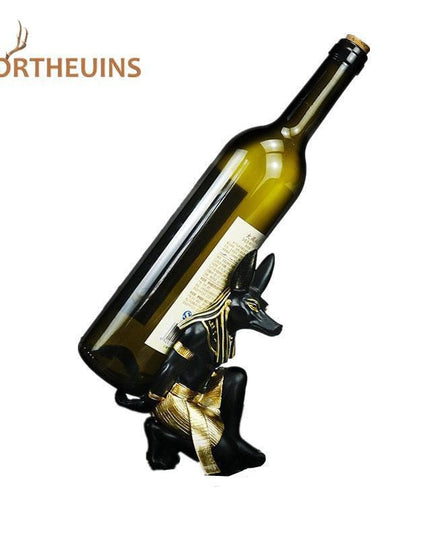 Anubis Wine Rack Sculpture - Stunning Resin Art Piece for Wine Connoisseurs and Culture Enthusiasts