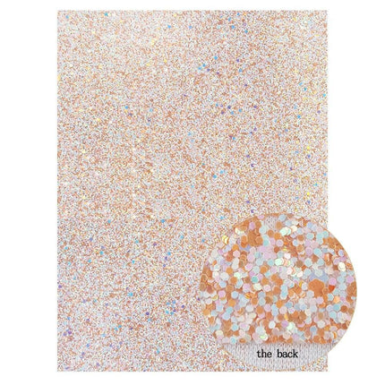 Glamorous Golden Purple Chunky Glitter Faux Leather Sheets for Creative DIY Projects