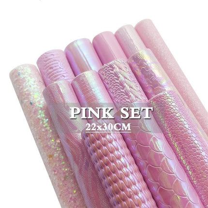 Sparkling Pink Holographic Heart Glitter Fabric - Premium Crafting Delight