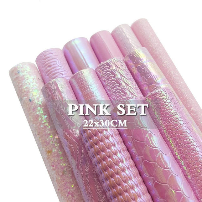 Sparkling Pink Holographic Heart Glitter Fabric - Premium Crafting Delight