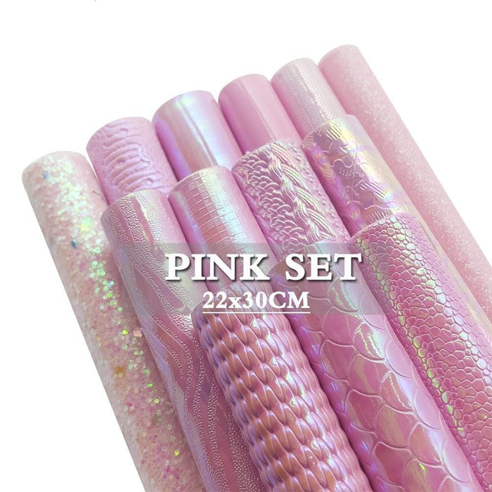 Sparkling Pink Holographic Heart Glitter Fabric - Premium Crafting Delight