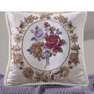 Elegant Handmade Beaded Jacquard Pillow Cover - Stylish Home Decor Accent 48x48cm
