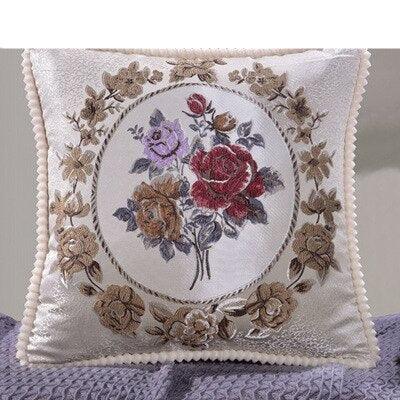 Elegant Handcrafted Beaded Jacquard Pillow Cover - Premium Home Decor Accent 48x48cm