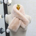 Luxurious Korean Style Rex Rabbit Fur and Leather Winter Scarf