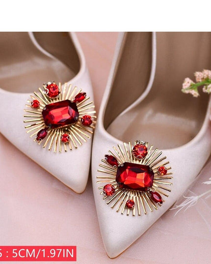 Bridal Rhinestone Footwear Clips - Luxurious Wedding Accessories for Elegant Shoes