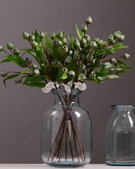 Festive Charm: Green Berries and Eucalyptus Foam Flower Arrangement Kit for a Joyous Holiday Atmosphere