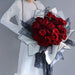Elegant Black & White Floral Bouquet Gift Wrap Set