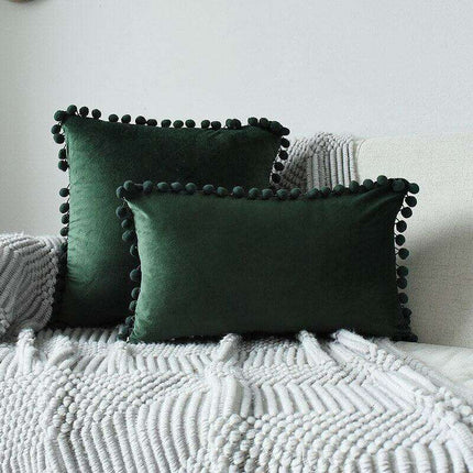 Luxurious Velvet Pillowcases with Whimsical Pom Pom Details - Ultimate Comfort and Charm