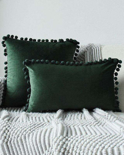 Luxurious Velvet Pillowcases with Whimsical Pom Pom Details - Ultimate Comfort and Charm