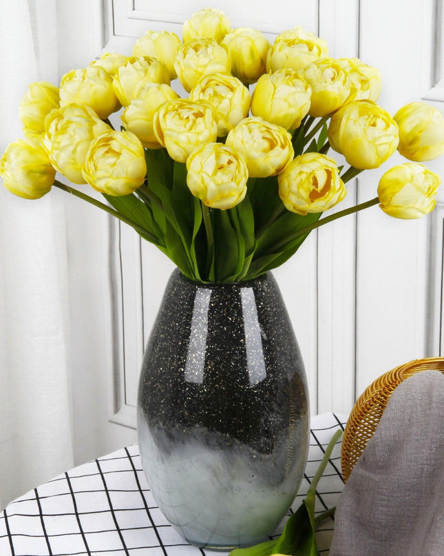 Luxurious 6-Piece Silk Tulip Flower Arrangement for Elegant Home Styling