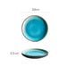 Elegant Blue Ice-Crack Glaze Ceramic Dinner Plates - Set of 4