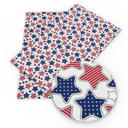 Patriotic Faux Leather Crafting Material - 20*33cm