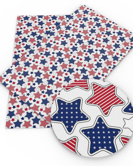 Patriotic Faux Leather Crafting Material - 20*33cm