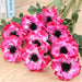 Lifelike Silk Anemone Floral Arrangement Set - 15-Piece Elegance Collection for Home and Events