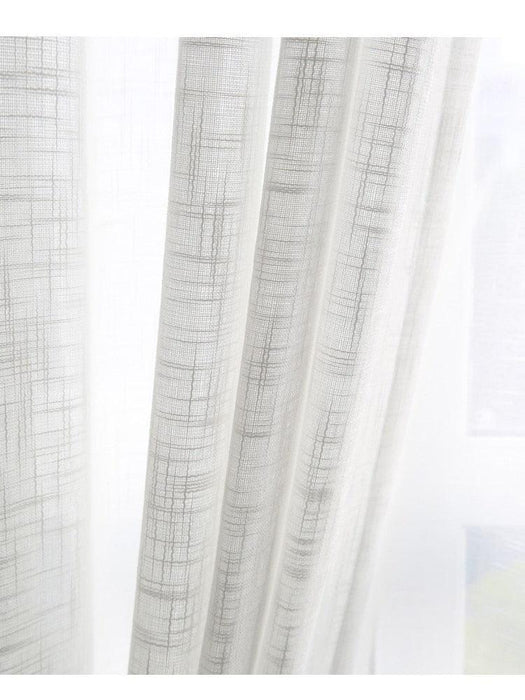 Stylish White Cross Textured Sheer Curtain for Elegant Home Decor