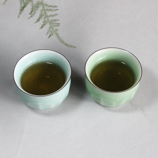 Elegant Longquan Celadon Tea Cups Set - Exquisite Ceramic Duo