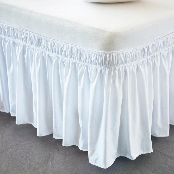 Hotel Bed Skirt Elastic Wrap Around for Easy Installation