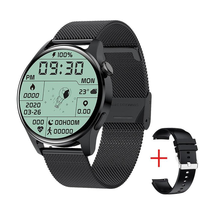 Smart Stainless Steel Band Watch with Full Touch Display, Heart Rate Monitoring, and Water-resistant Design
