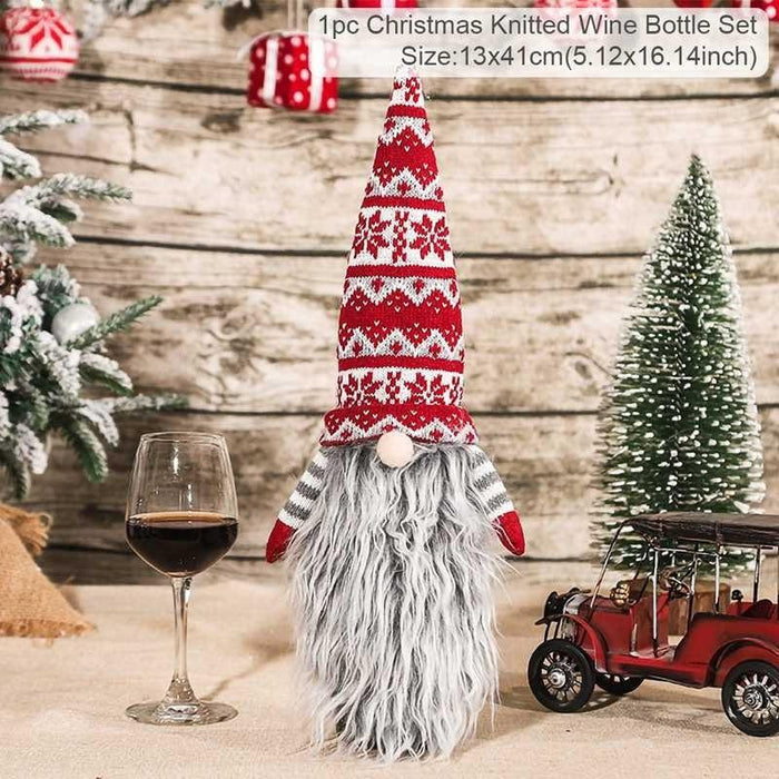 Festive Christmas Wine Bottle Cover for Holiday Joy and Elegance