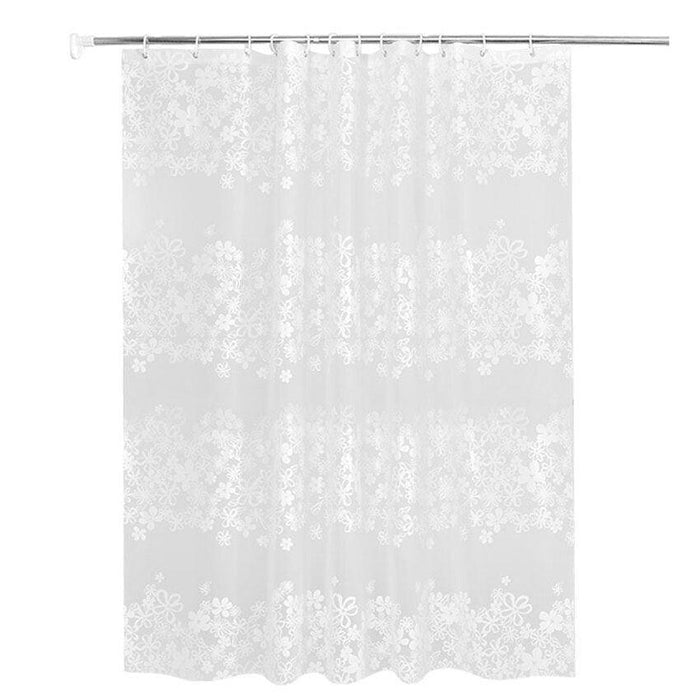 Elegant Waterproof Floral Shower Curtain Set with Multiple Size Options and Hooks Included