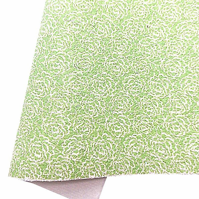 Rose and Daisy Sparkling Faux Leather Crafting Sheets - Botanical-Inspired Patterns - Model KM1082