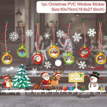 Festive Holiday Celebration Sticker Set: Christmas & New Year Wall and Window Decor