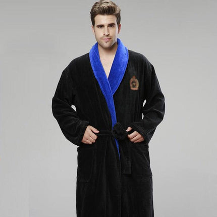 Sumptuous 100% Cotton Cut Velvet Men's Bathrobe - The Pinnacle of Comfort and Sophistication