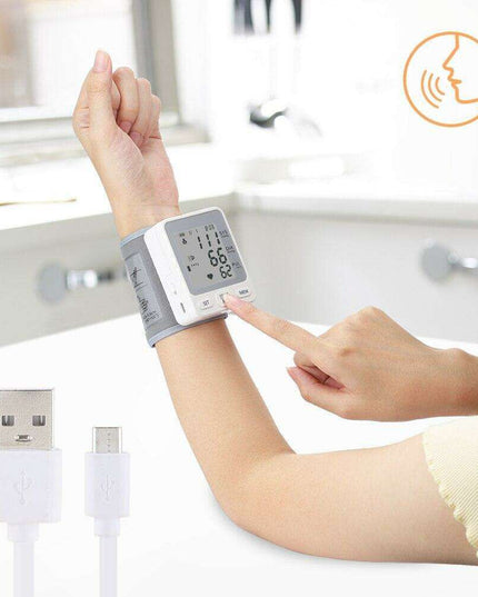 Voice-Activated Wireless Blood Pressure Monitor with USB Recharge - Simplified Health Tracking