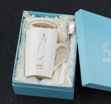 Celestial Chic: Luxurious Gold-Trimmed Zodiac Coffee Mug