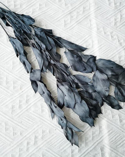 Timeless Elegance: Pack of 5 Preserved Orange Leaf Stems - Natural Floral Decor for Any Occasion