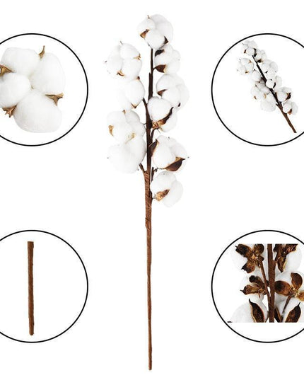 Chic Eucalyptus & Cotton Floral Decor Ensemble - 14 Piece Home Accent Set