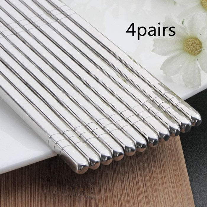 Elegant Korean Stainless Steel Sushi Chopsticks - Premium Dining Upgrade