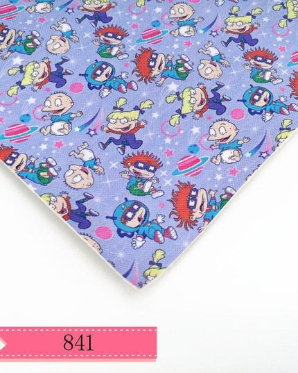 Cartoon Character Printed PVC Leather Craft Sheet for DIY Projects