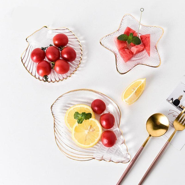 Elegant Nautical Glass Tray with Gold Accents for Chic Organization