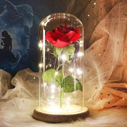 Eternal Rose LED Glass Dome for Enchanting Decor