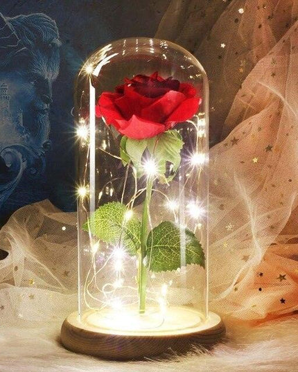 Eternal Rose LED Glass Dome for Enchanting Decor
