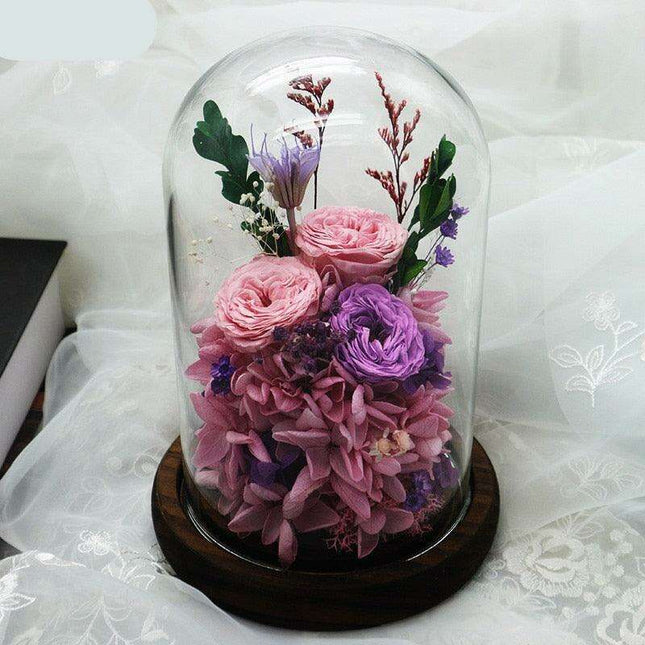 Eternal Charm: Luxurious Rose in Glass Dome Display