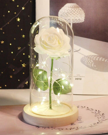 Eternal Rose LED Glass Dome for Enchanting Decor