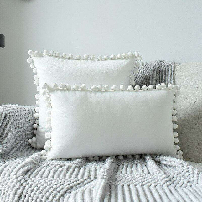 Luxurious Velvet Pillowcases with Whimsical Pom Pom Details - Ultimate Comfort and Charm