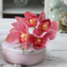 White Latex Orchid Silk Flowers Set - Elegant Home Decor Accent (4 Pieces)