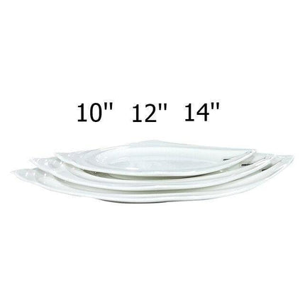 Sleek Rhombus Wave Ceramic Plate Set for an Upscale Dining Experience