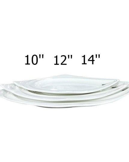 Sleek Rhombus Wave Ceramic Plate Set for an Upscale Dining Experience