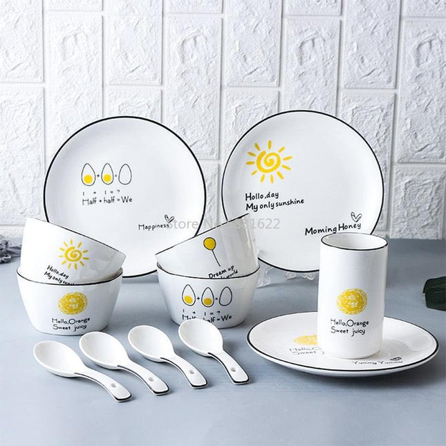 Nordic Charm Ceramic Dining Set - Contemporary Tableware Collection