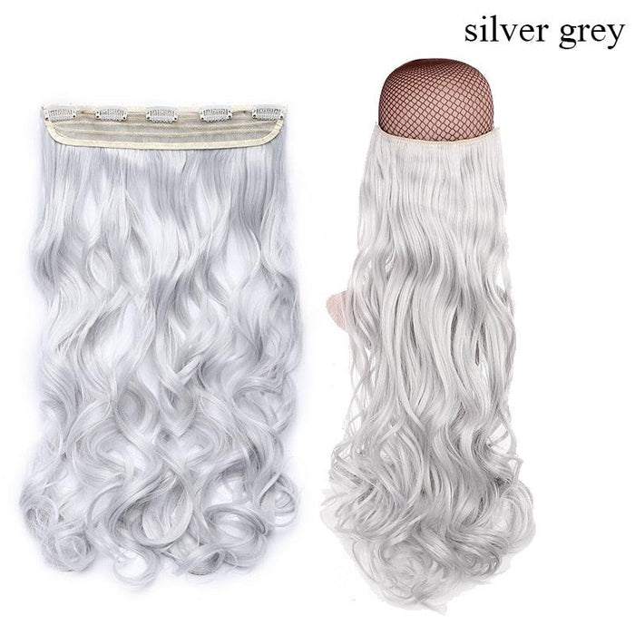 BENEHAIR Synthetic Hairpieces 24&quot; 5 Clips In Hair Extension One Piece Long Curly Hair Extension For Women Pink Red Purple Hair-0-Très Elite-silver grey-24inches-CHINA-Très Elite