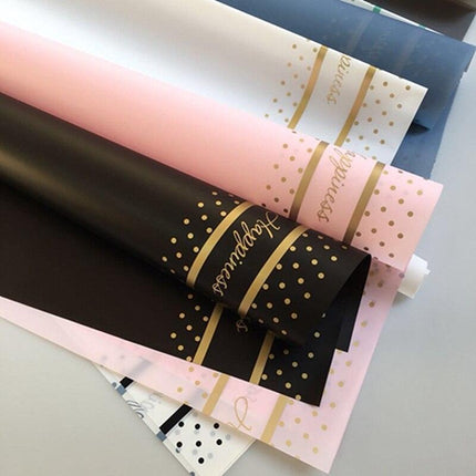 Chic English Letter Waterproof Floral Wrap Paper Set - Premium Bouquet Presentation